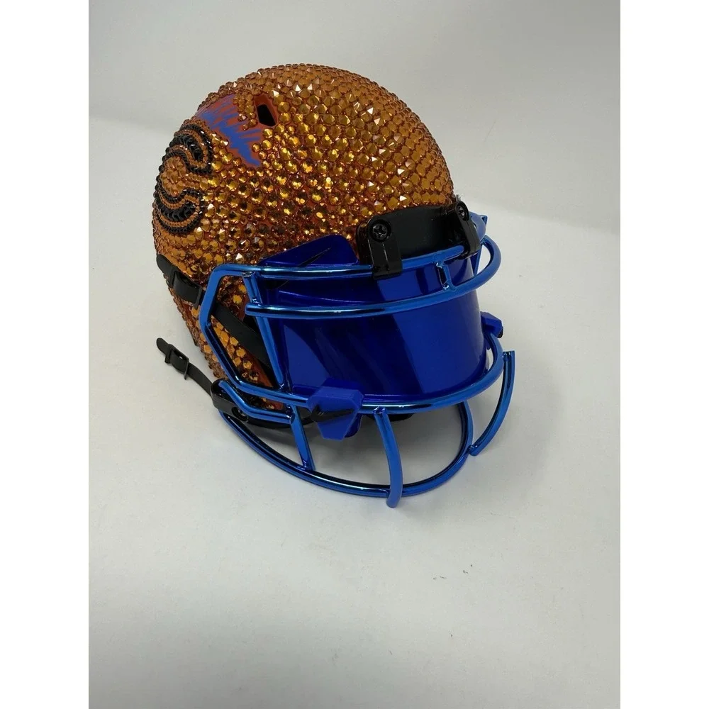 RARE Dual Signed Caleb Williams/Rome Odunze SWAROVSKI Crystal Mini Helmet Bears